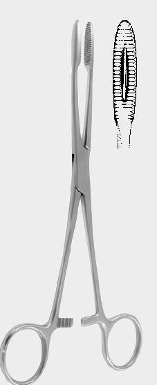 Затискач для перев’язувальних матеріалів ГРОССА – МАЙЄРА (GROSS MAIER), з кремальєрою, 26,5 см (cm), прямий